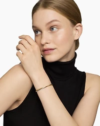 Crossover Bracelet Sterling Silver with 18K Yellow Gold, 3mm