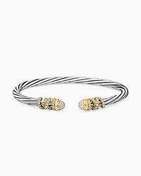 Helena Bracelet in Sterling Silver with 18K Yellow Gold and Diamonds, 4mm
