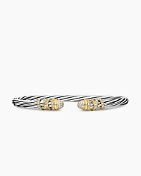 Helena Bracelet in Sterling Silver with 18K Yellow Gold and Diamonds, 4mm