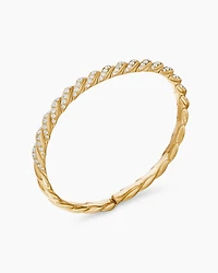 Sculpted Cable Flex Bracelet 18K Yellow Gold with Diamonds