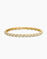 Sculpted Cable Flex Bracelet 18K Yellow Gold with Diamonds