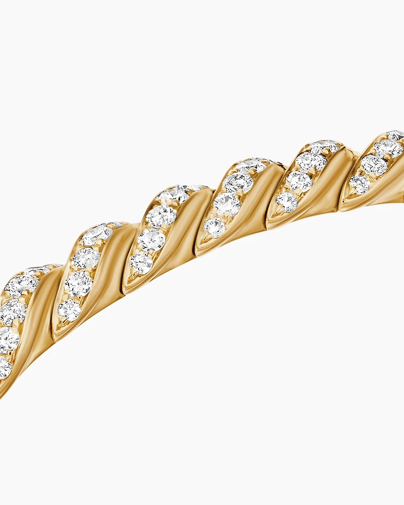 Sculpted Cable Flex Bracelet 18K Yellow Gold with Diamonds