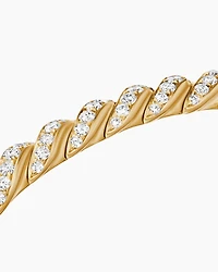 Sculpted Cable Flex Bracelet 18K Yellow Gold with Diamonds