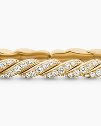 Sculpted Cable Flex Bracelet 18K Yellow Gold with Diamonds