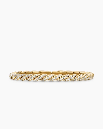 Sculpted Cable Flex Bracelet 18K Yellow Gold with Diamonds