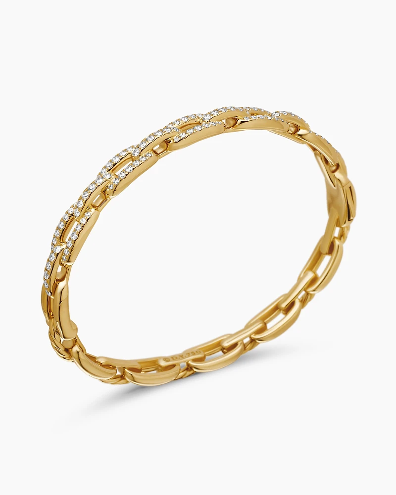 Stax Chain Link Bracelet in 18K Yellow Gold with Diamonds, 7mm