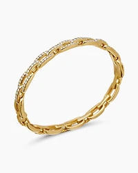 Stax Chain Link Bracelet in 18K Yellow Gold with Diamonds, 7mm