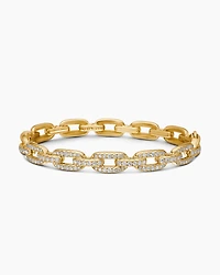 Stax Chain Link Bracelet in 18K Yellow Gold with Diamonds, 7mm