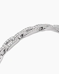 Stax Chain Link Bracelet in 18K White Gold with Diamonds, 7mm