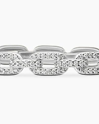 Stax Chain Link Bracelet in 18K White Gold with Diamonds, 7mm