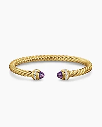 Classic Cablespira® Bracelet 18K Yellow Gold with Amethyst and Diamonds, 5mm