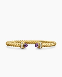 Classic Cablespira® Bracelet 18K Yellow Gold with Amethyst and Diamonds, 5mm