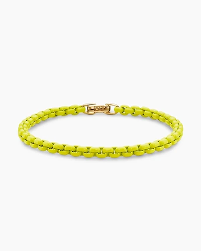 DY Bael Aire Colour Box Chain Bracelet in Yellow Acrylic with 14K Yellow Gold Accent, 4mm