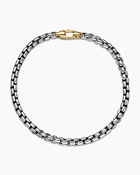 DY Bel Aire Box Chain Bracelet Sterling Silver with 14K Yellow Gold, 4mm