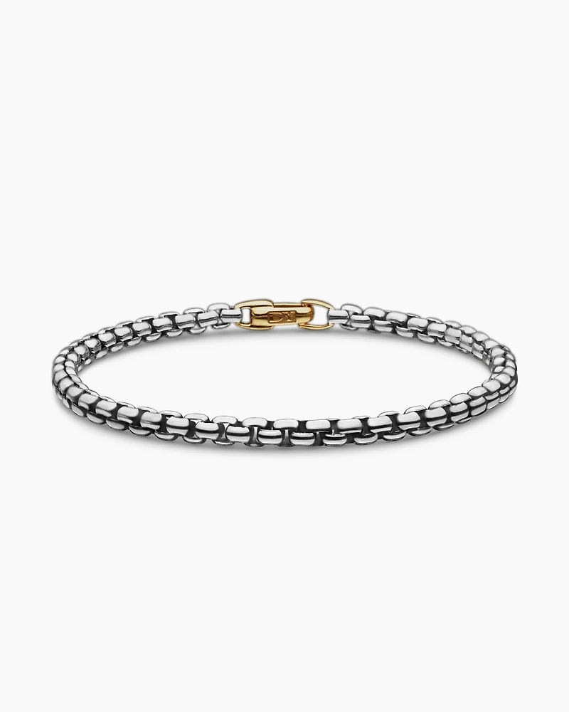 DY Bel Aire Box Chain Bracelet Sterling Silver with 14K Yellow Gold, 4mm