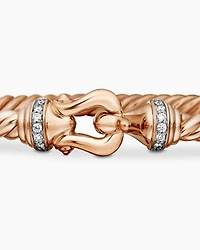 Buckle Bracelet 18K Rose Gold with Diamonds, 3.5mm