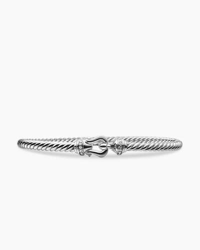Buckle Bracelet 18K White Gold with Diamonds, 3.5mm