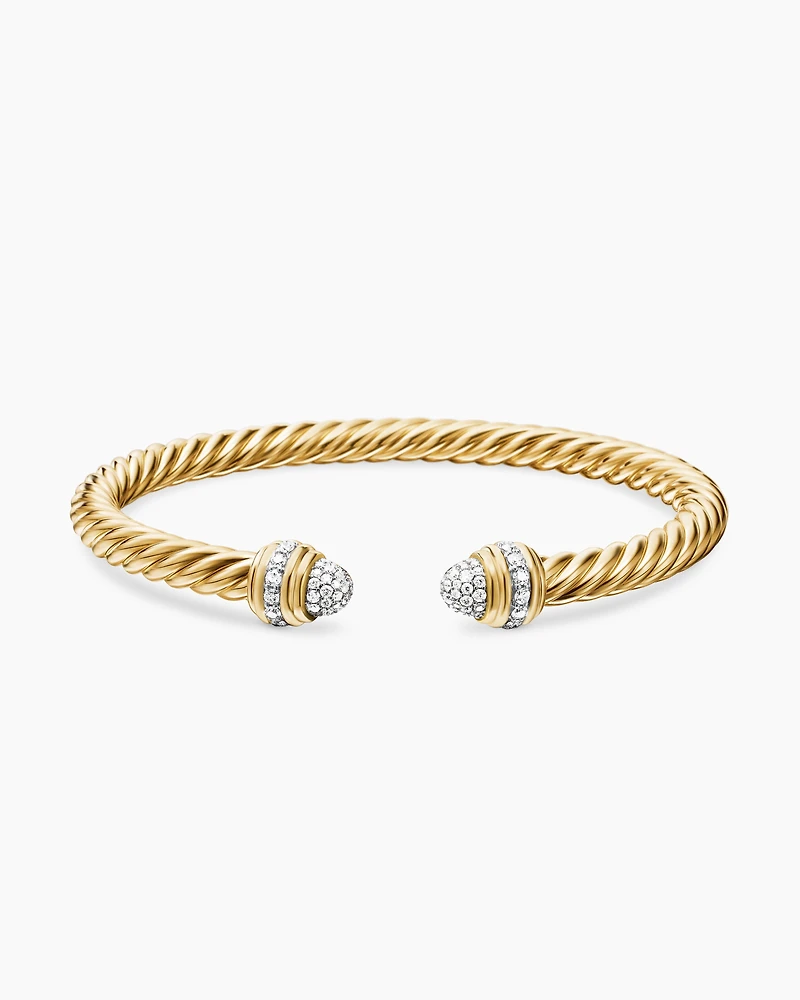 Classic Cablespira® Bracelet 18K Yellow Gold with Diamonds, 5mm