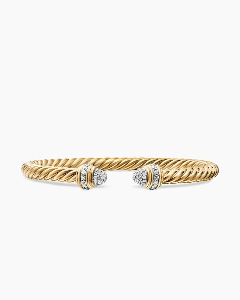 Classic Cablespira® Bracelet 18K Yellow Gold with Diamonds, 5mm
