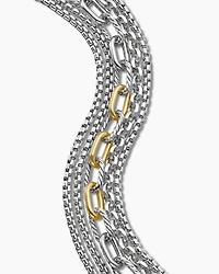 Multi Row Chain Bracelet with 18K Yellow Gold