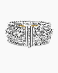 Multi Row Chain Bracelet with 18K Yellow Gold