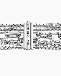 Multi Row Chain Bracelet with 18K Yellow Gold