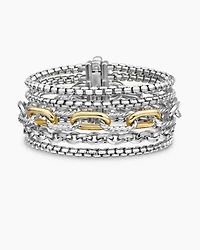 Multi Row Chain Bracelet with 18K Yellow Gold