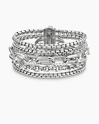 Multi Row Chain Bracelet Sterling Silver, 29mm
