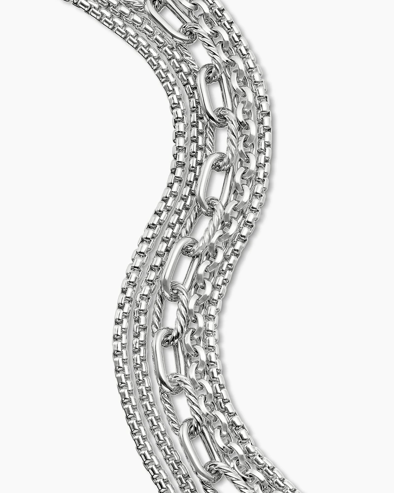 Multi Row Chain Bracelet Sterling Silver, 29mm