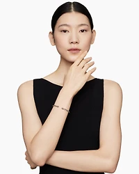 Classic Cable Bracelet Sterling Silver with 18K Yellow Gold and Amethyst, 4mm