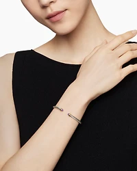 Classic Cable Bracelet Sterling Silver with 18K Yellow Gold and Amethyst, 4mm