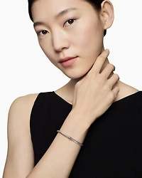Classic Cable Station Bracelet Sterling Silver with 18K Rose Gold, 4mm