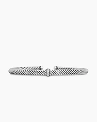 Cable Edge Bracelet Recycled Sterling Silver with Diamonds