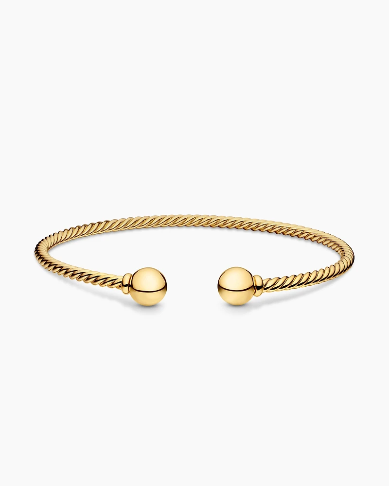 Solari Cablespira® Bracelet in 18K Yellow Gold with Gold Domes, 2.6mm
