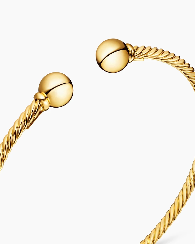 Solari Cablespira® Bracelet in 18K Yellow Gold with Gold Domes, 2.6mm