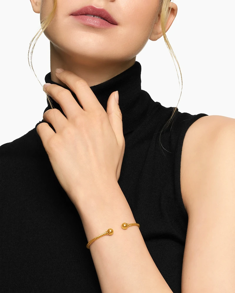 Solari Cablespira® Bracelet in 18K Yellow Gold with Gold Domes, 2.6mm
