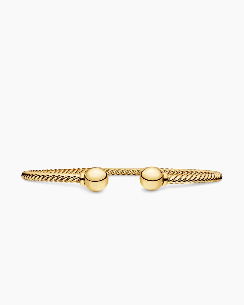 Solari Cablespira® Bracelet in 18K Yellow Gold with Gold Domes, 2.6mm