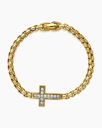 Cable Bracelet 18K Yellow Gold with Diamonds, 5mm