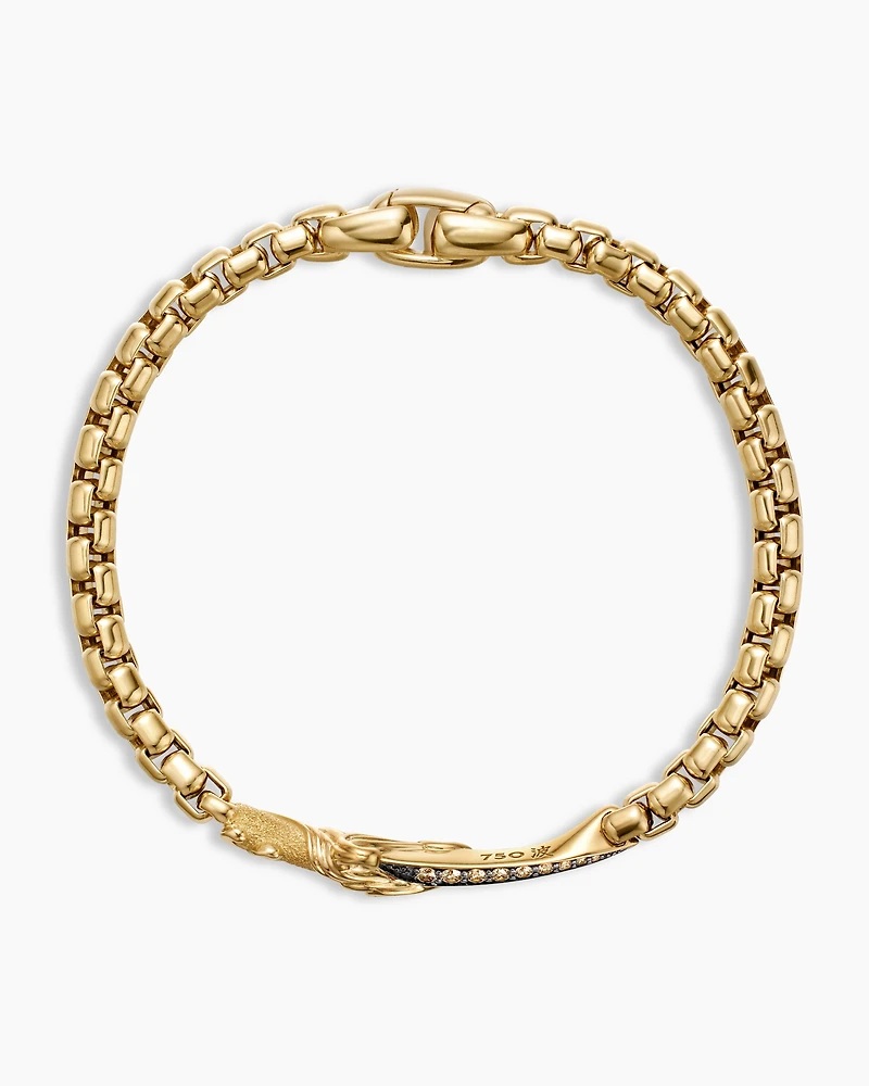 Waves Dagger Bracelet with 18K Yellow Gold, 5mm