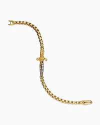 Waves Dagger Bracelet with 18K Yellow Gold, 5mm