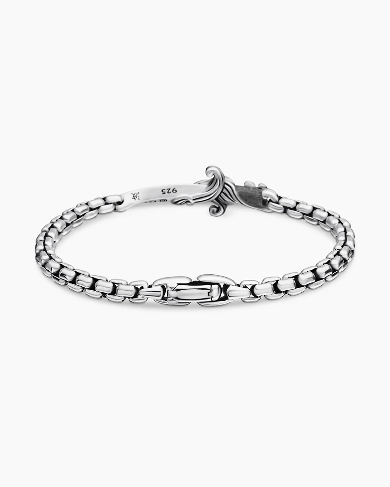 Waves Dagger Bracelet Sterling Silver with Black Diamonds, 5mm