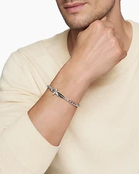 Waves Dagger Bracelet Sterling Silver with Black Diamonds, 5mm