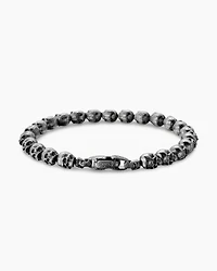 Memento Mori Skull Bead Bracelet Sterling Silver, 6mm