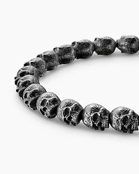 Memento Mori Skull Bead Bracelet Sterling Silver, 6mm