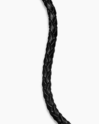 Armoury® Bracelet in Black Leather with Sterling Silver, 6.6mm