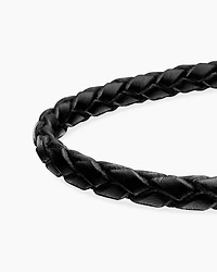 Armoury® Bracelet in Black Leather with Sterling Silver, 6.6mm