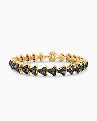 Armory Link Bracelet in 18K Yellow Gold with Pavé, 9.5mm