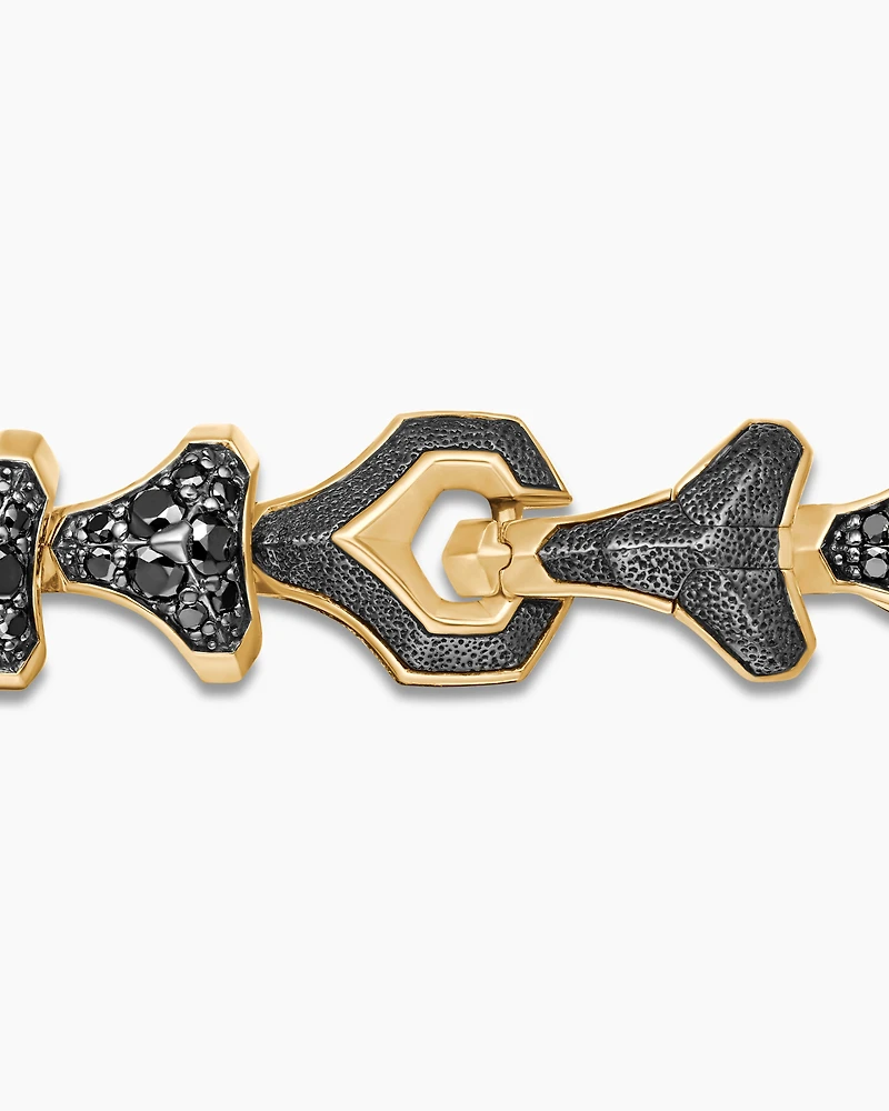 Armory Link Bracelet in 18K Yellow Gold with Pavé, 9.5mm