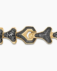 Armory Link Bracelet in 18K Yellow Gold with Pavé, 9.5mm