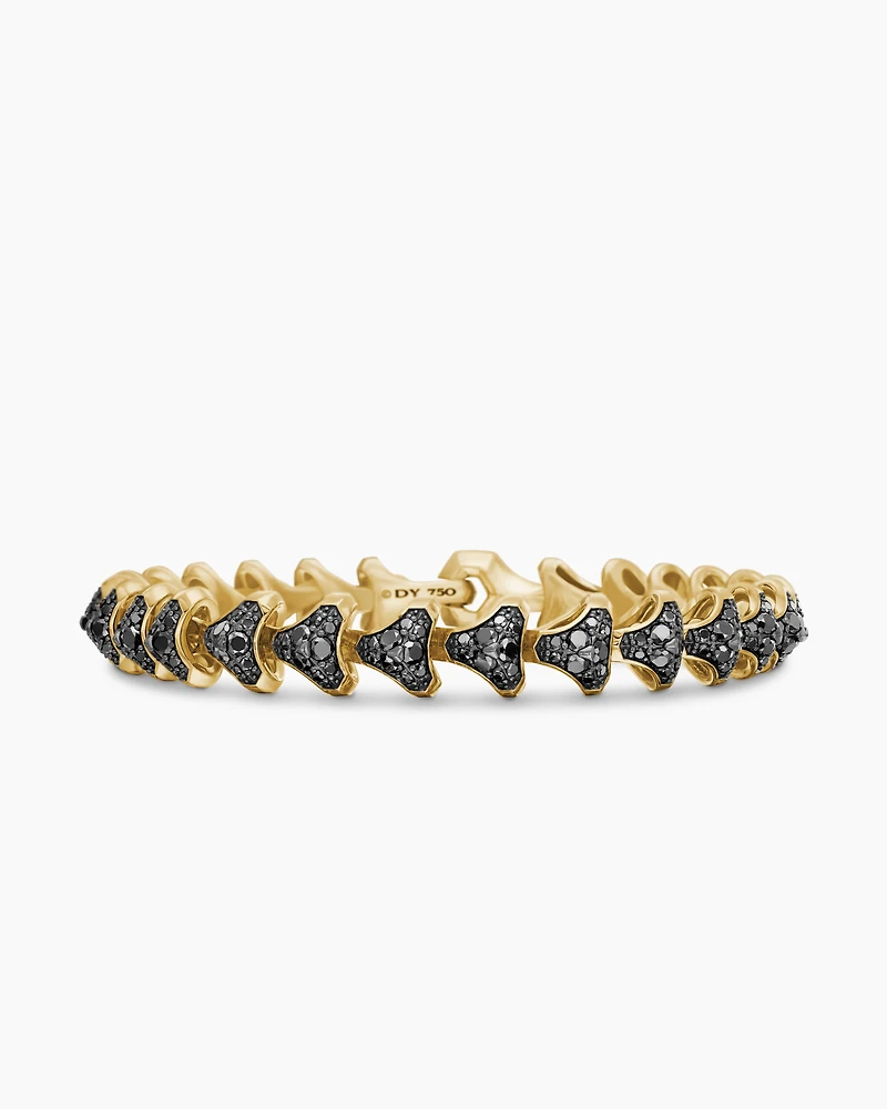Armory Link Bracelet in 18K Yellow Gold with Pavé, 9.5mm